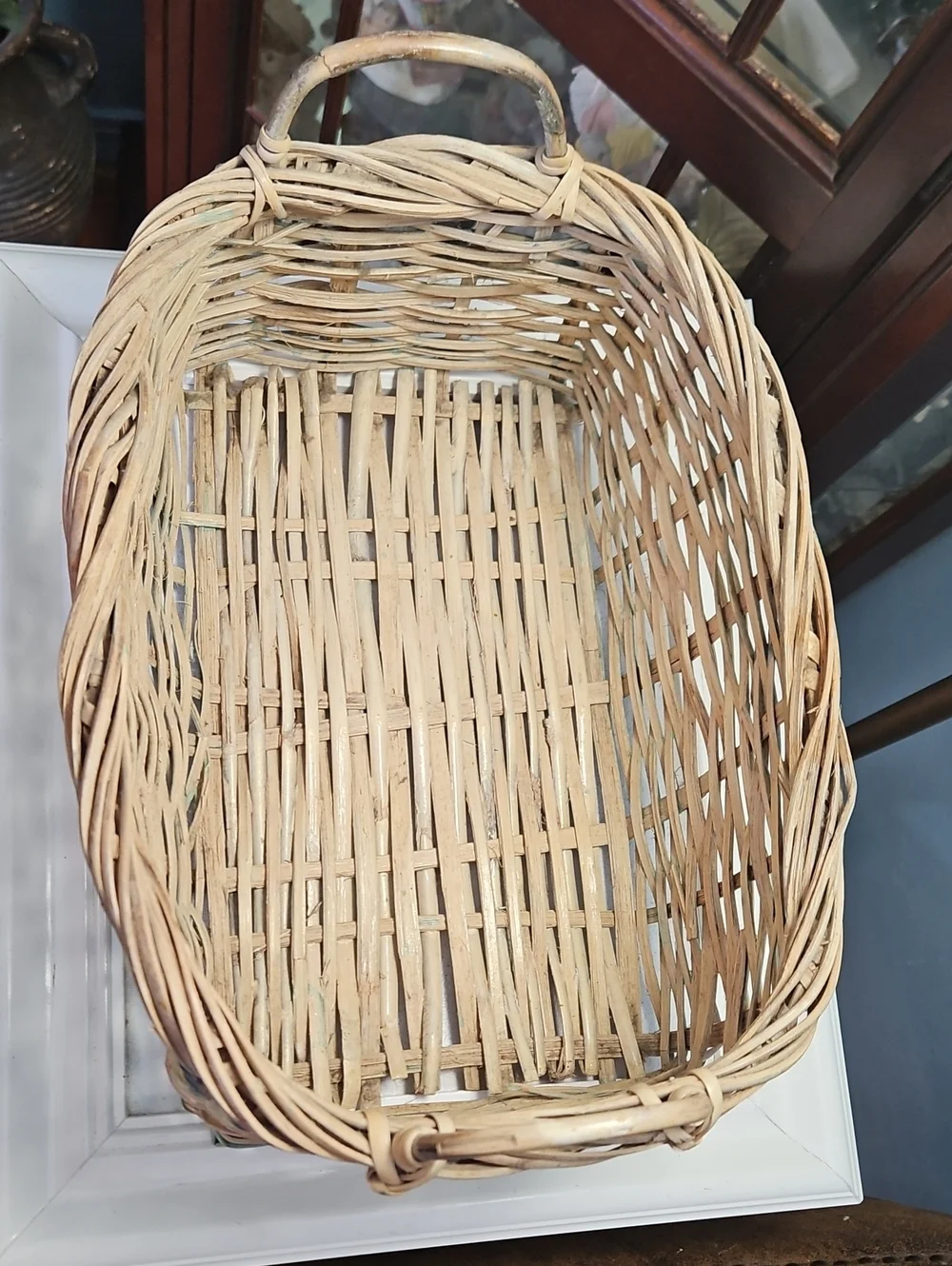 Woven Natural and Pastel Rectangular Storage Basket Set